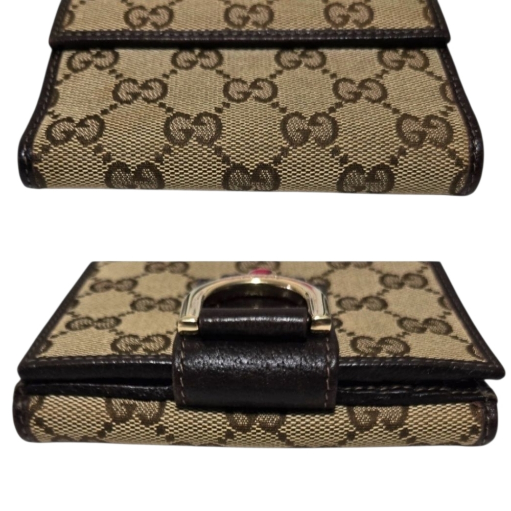 ⛔️SOLD⛔️-Gucci (Vintage) GG Monogram D-Ring Abbey Compact Wallet With Dustbag - Picture 6 of 15